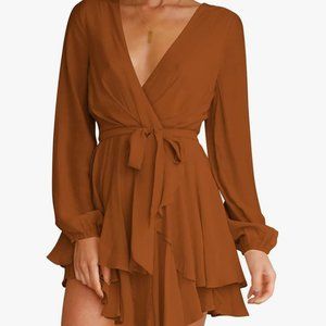 Orange long sleeve dress